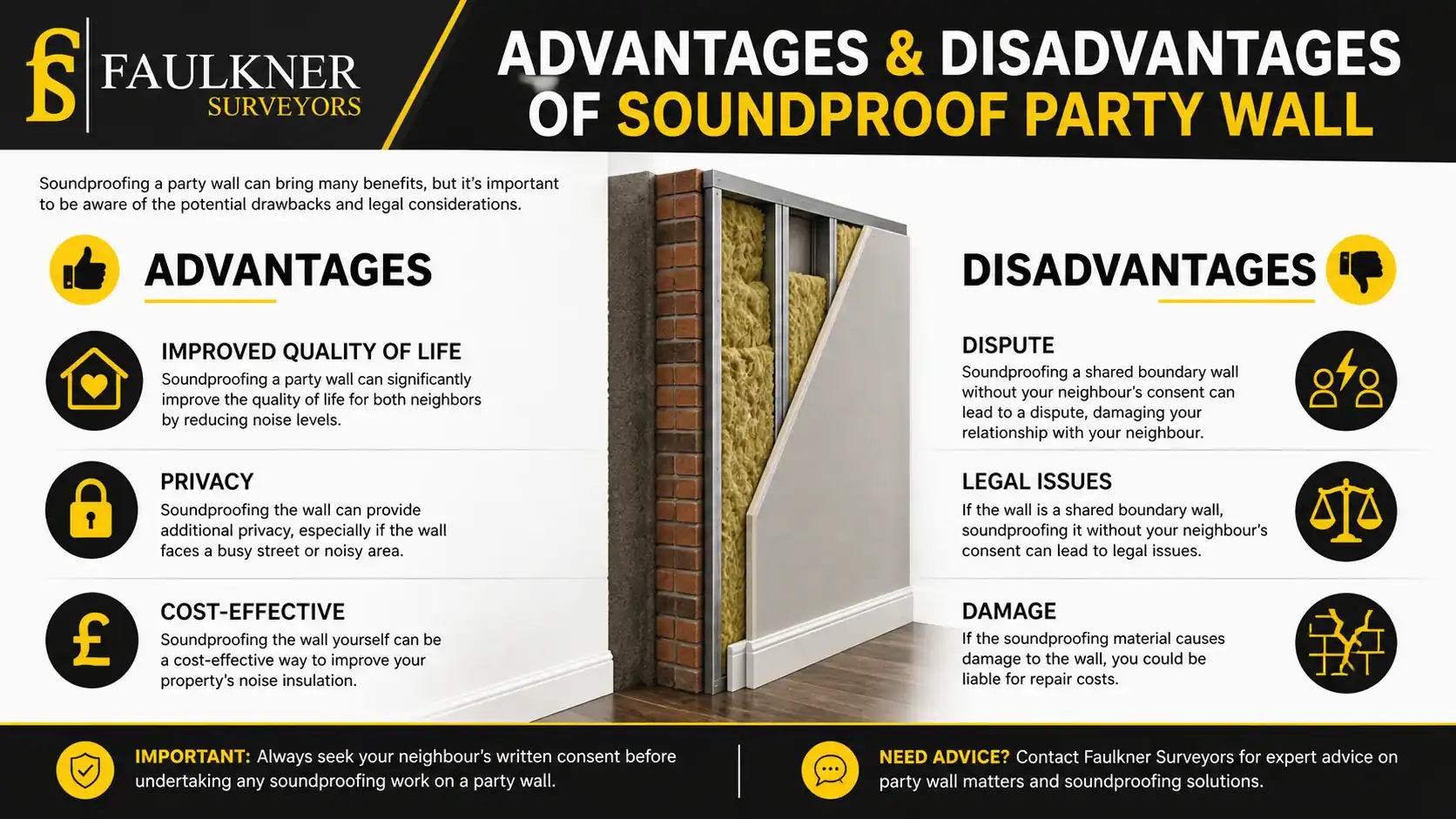 Can you Soundproof a Party wall? 2 Advantages and Disadvantages of Soundproof Party Wall Bexley