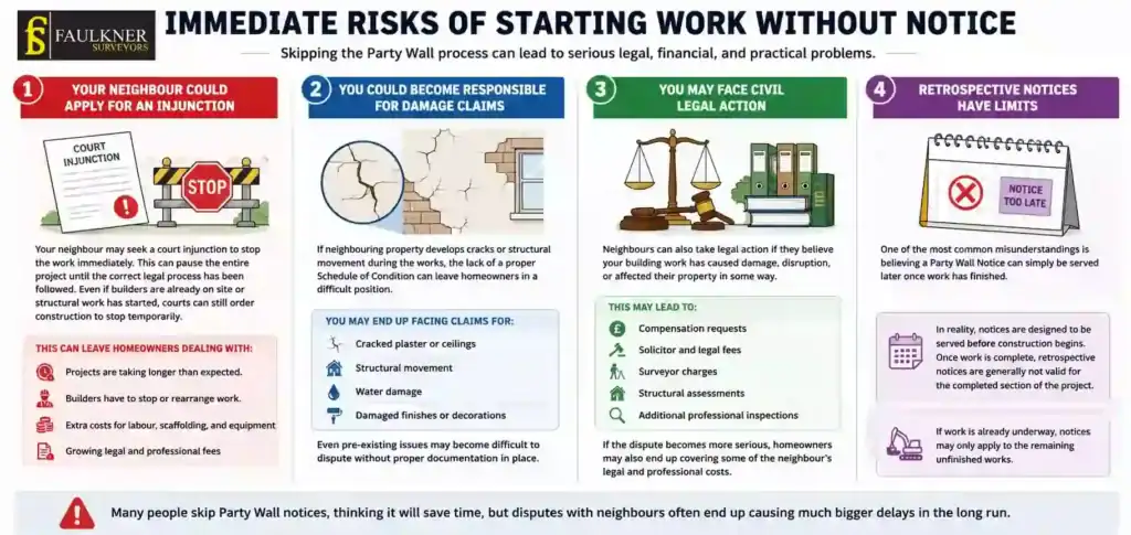 What Happens If You Start Work Without a Party Wall Notice? 1 Immediate Risks of Starting Work Without Party Wall Notice Bexley
