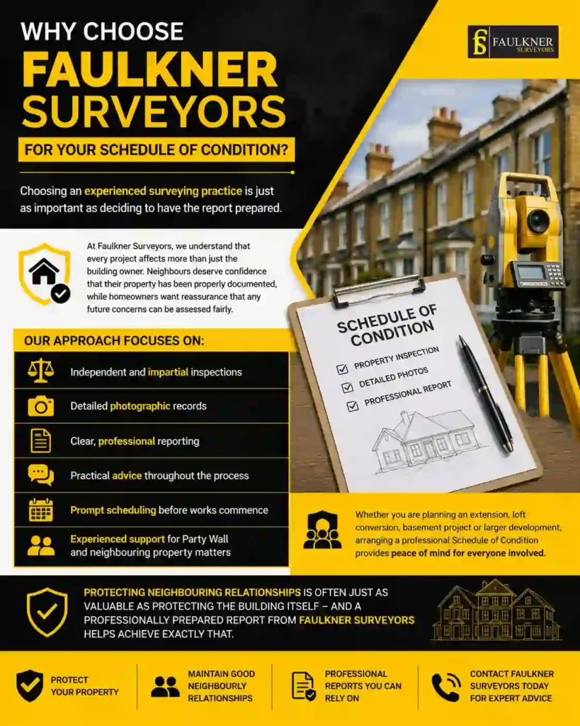 Schedule of Condition: What It Is and Why It Protects Both Neighbours 3 Why Choose Faulkner Surveyors for Your Schedule of Condition Bexley?